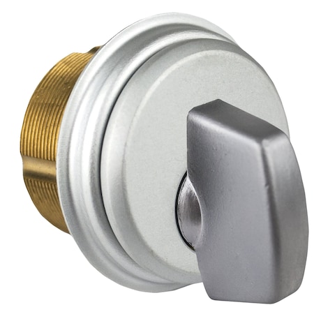 Global Door Controls 1 in. Brass Thumbturn Mortise Lockbody for Adams Rite Type Storefront Door in Aluminum TH1100-BT-AL